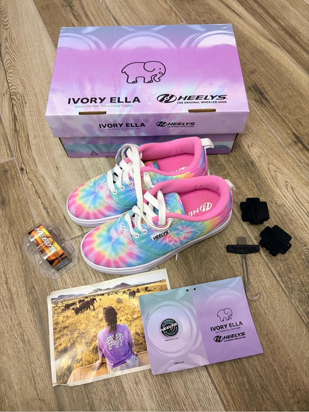Ivory Ella x Heelys - Heely’s - Skate Shoe tie-dye. Youth 3